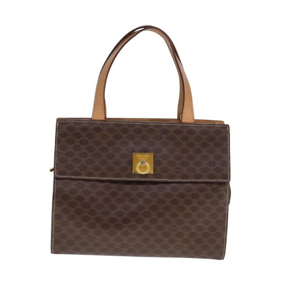 CELINE Macadam Canvas Hand Bag PVC Leather 2way Brown Auth 111490 - Picture 13 of 16